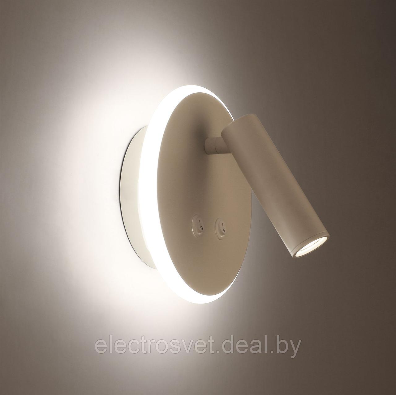 Настенный светодиодный светильник с поворотным плафоном Tera LED белый (MRL LED 1014) - фото 3 - id-p108071801