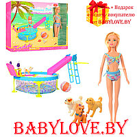 Кукла Kailili BLD112 Кайлили с бассейном, 3 собачками и аксессуарами