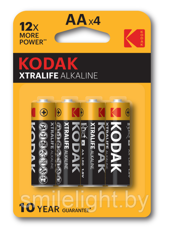 Элемент питания Kodak Xtralife alkaline AA battery LR6, Bl.4 - фото 1 - id-p75683387