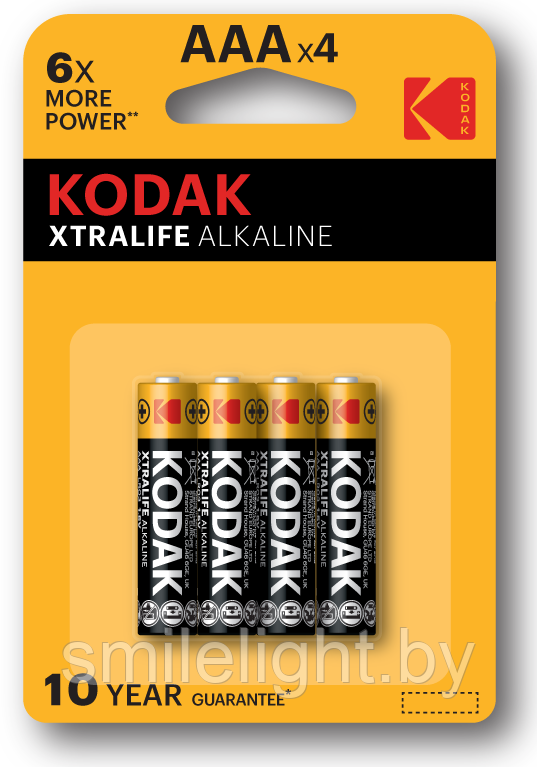 Элемент питания Kodak Xtralife alkaline AAA battery LR3 , Bl.4