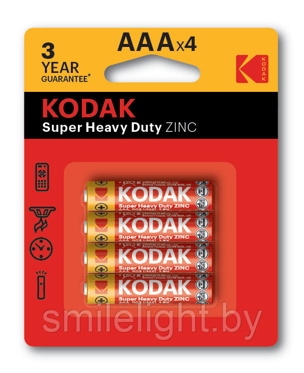Элемент питания Kodak Zinc extra heavy duty AAA battery R3 Bl.4 - фото 1 - id-p75686409