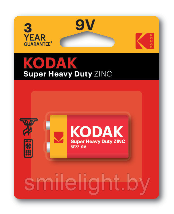 Элемент питания Kodak Zinc extra heavy duty 9V battery R22 Bl.1