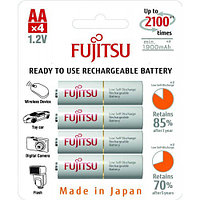 Пальчиковые аккумуляторы FUJITSU WHITE   AA Ni-MH 1,2V, 2000 mAH серии HR-3UTCEU  в оригинальном блистере (АА)