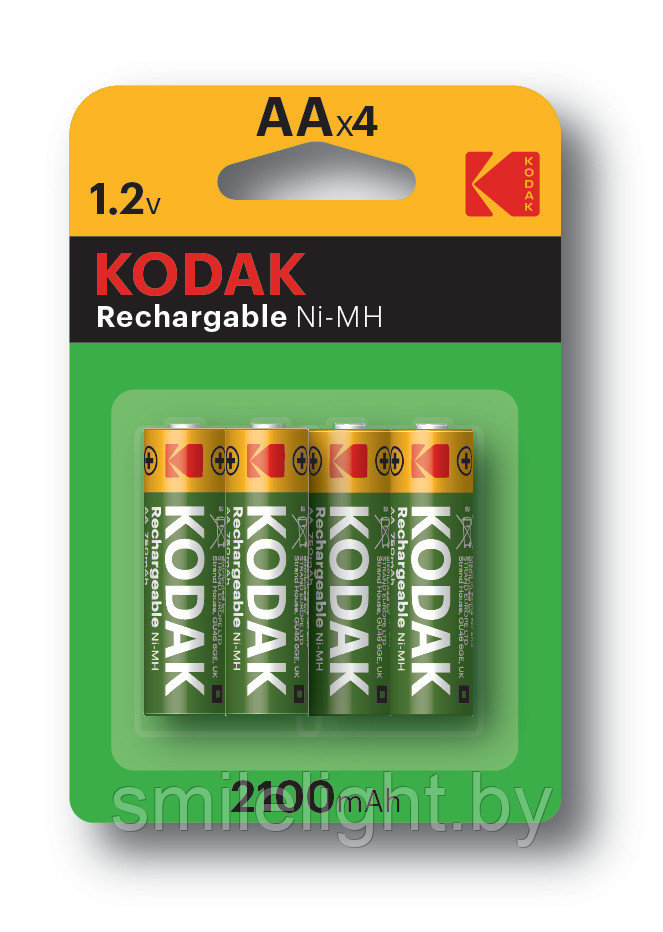 Пальчиковые AA аккумуляторы KODAK  2100 mAh, блистер 4 шт.
