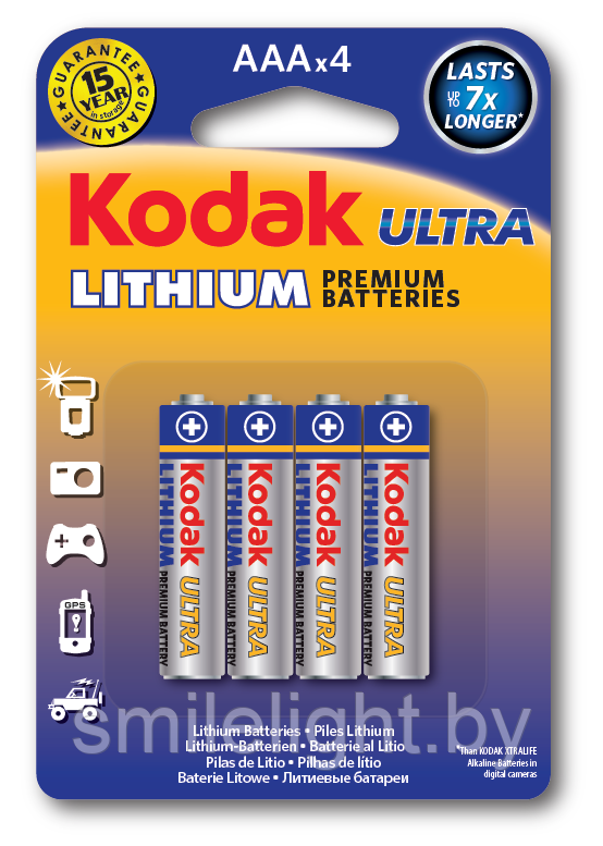 Элемент питания Kodak ULTRA Lithium AAA batteries Bl.4