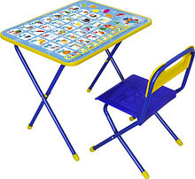 Комплект складной детской мебели НИКА "АЗБУКА 2" (NIKA, АРТ. КП/9) - Стол + пластиковый стул