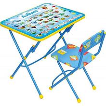 Комплект складной детской мебели НИКА "АЗБУКА" (NIKA, АРТ. КУ1/9) - Стол + мягкий моющийся стул