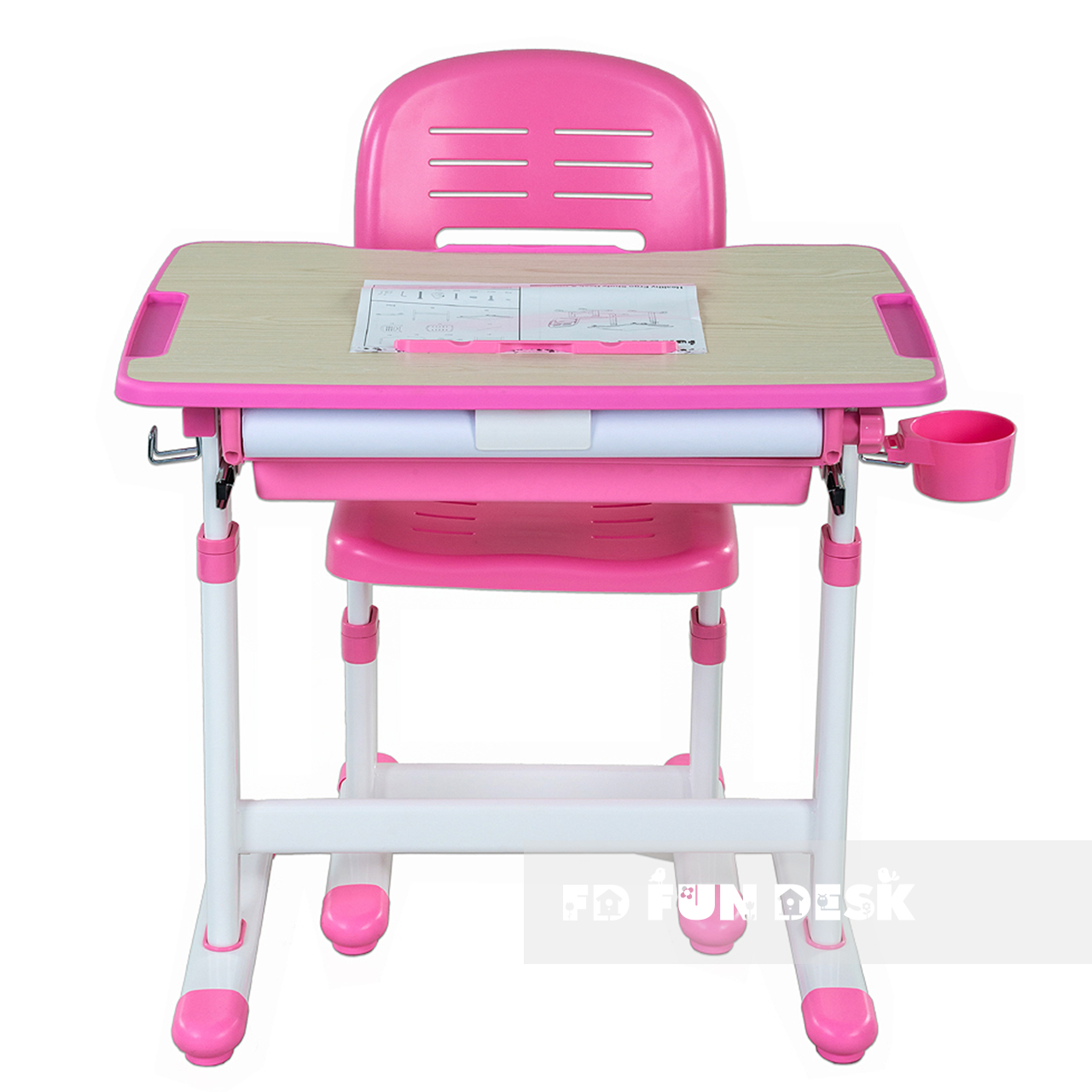 Растущая парта и стул транформер Fun Desk Bambino Pink - фото 4 - id-p108080140