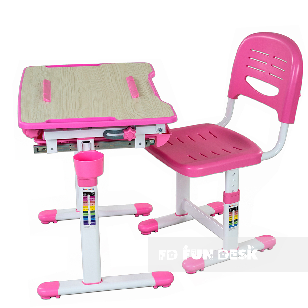 Растущая парта и стул транформер Fun Desk Bambino Pink - фото 7 - id-p108080140