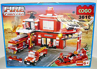 Конструктор Пожарная часть Fire fighter 3610 COGO 842 детали аналог ЛЕГО (LEGO)