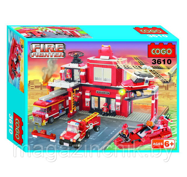 Конструктор Пожарная часть Fire fighter 3610 COGO 842 детали аналог ЛЕГО (LEGO) - фото 2 - id-p5949793