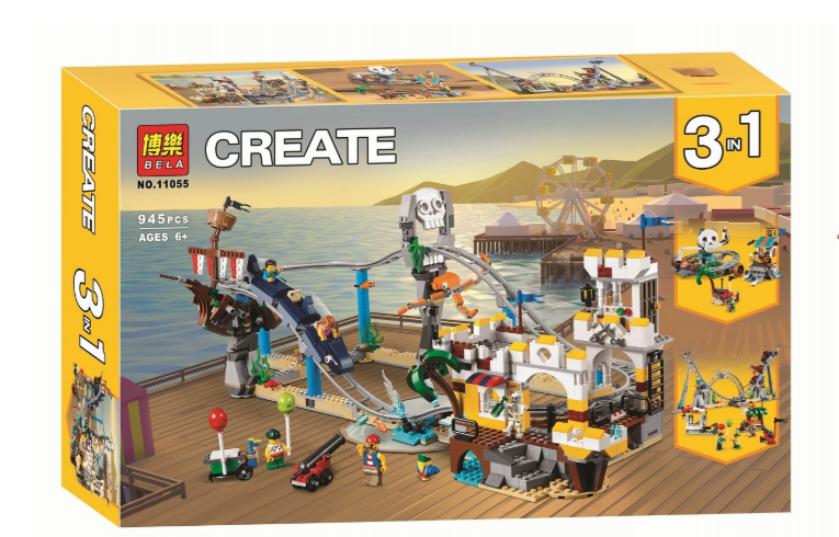 Конструктор BELA Create 11055 "Аттракцион «Пиратские Горки» 3 в 1", 945 деталей, аналог LEGO Creatу 31084 - фото 1 - id-p108261093