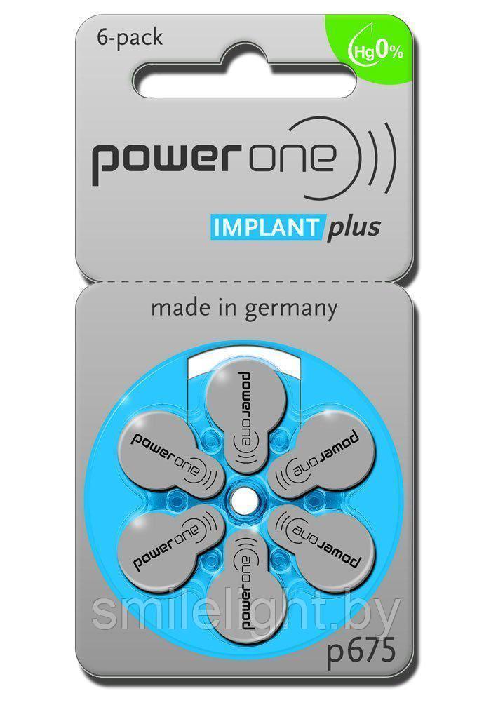 Слуховая батарейка PowerOne IMPLANT PLUS  675 bl.6