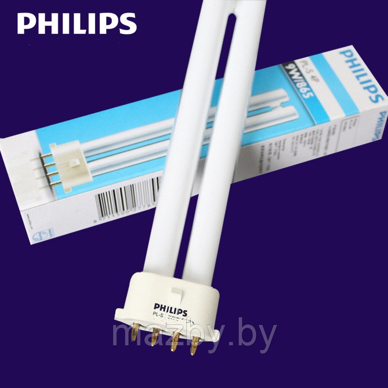 Лампа плафона освещения салона МАЗ -256 Philips PL-S 9W/840/4P - фото 3 - id-p108265451