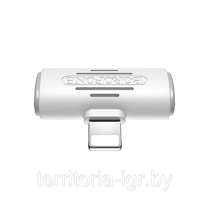 Конвертер BV6 Lightning на 2x Lightning (аудио + зарядка) белый Borofone - фото 1 - id-p108266472