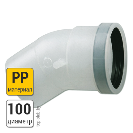 Колено Bosch AZB664 DN100 PP, 30°, фото 2