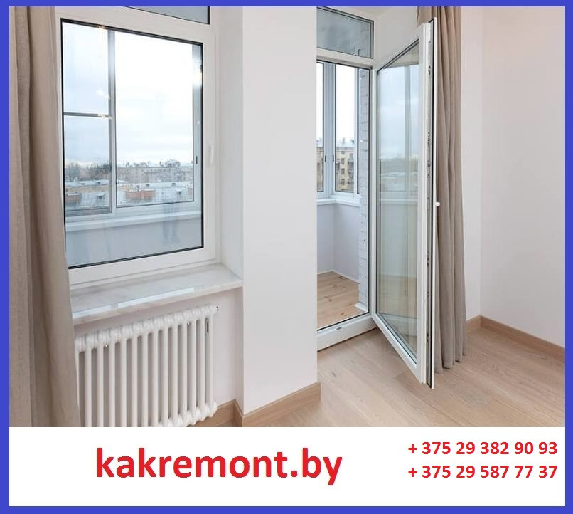 Балконный блок ( Выход на балкон с глухим окном ), дверь стекло, пластик+стекло - фото 4 - id-p70800507