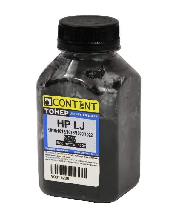 Тонер Content HP LJ 1010/1012/1015/1020/1022, 100 г., банка