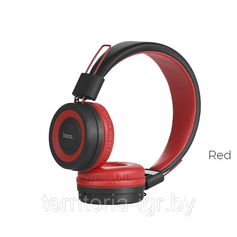 Беспроводная Bluetooth-гарнитура c микрофоном W16 красный Hoco - фото 1 - id-p108321662