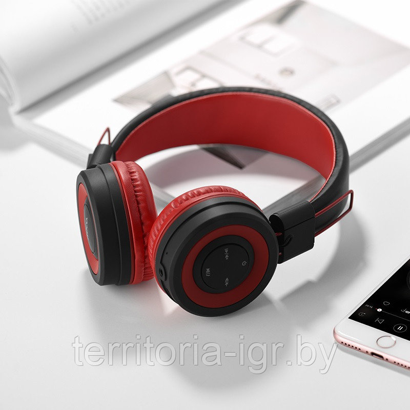 Беспроводная Bluetooth-гарнитура c микрофоном W16 красный Hoco - фото 3 - id-p108321662