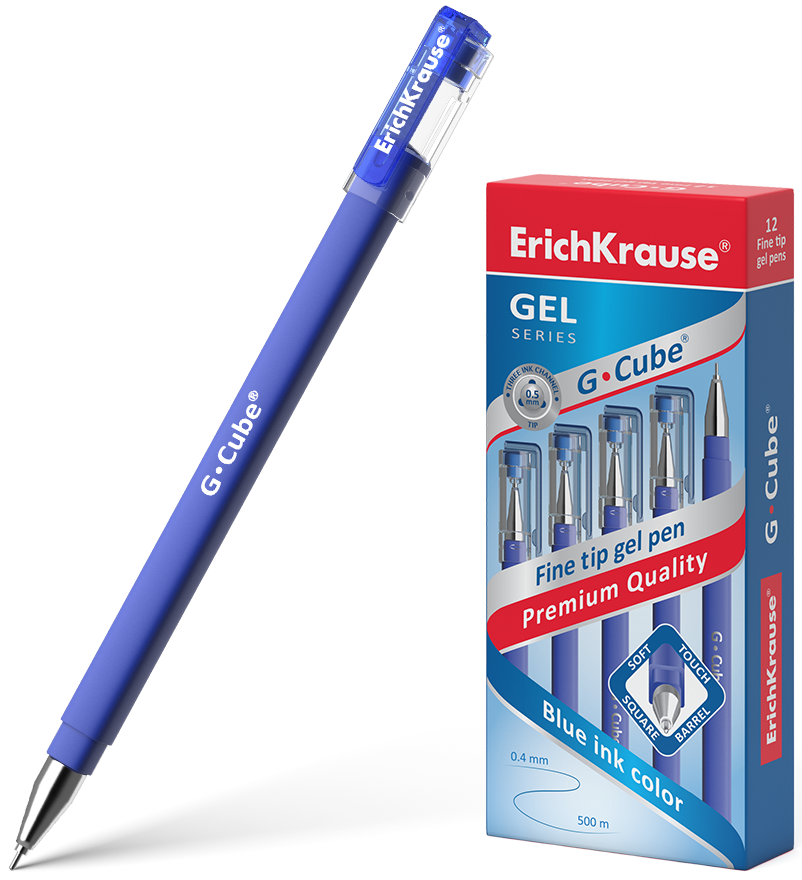 Ручка гелевая ErichKrause G-Cube синяя (цена с НДС)