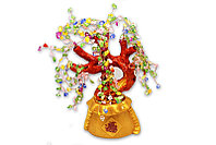 Сувенир "Дерево Счастья в Кадке Богатства" с нефритом, 12*27см - символ изобилия и процветания