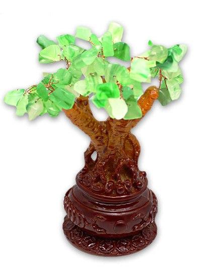 Сувенир "Дерево Счастья" с зеленым нефритом, 8*20см - символ изобилия и процветания
