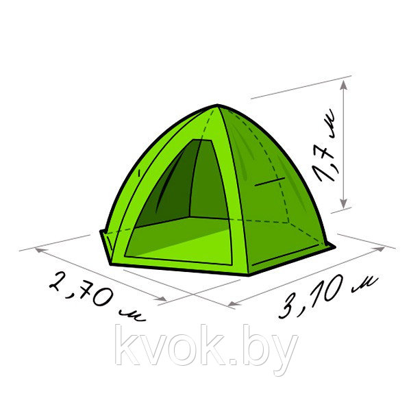 Зимняя палатка ЛОТОС 4 (2.70x3.10x1.70 м) - фото 2 - id-p108363614
