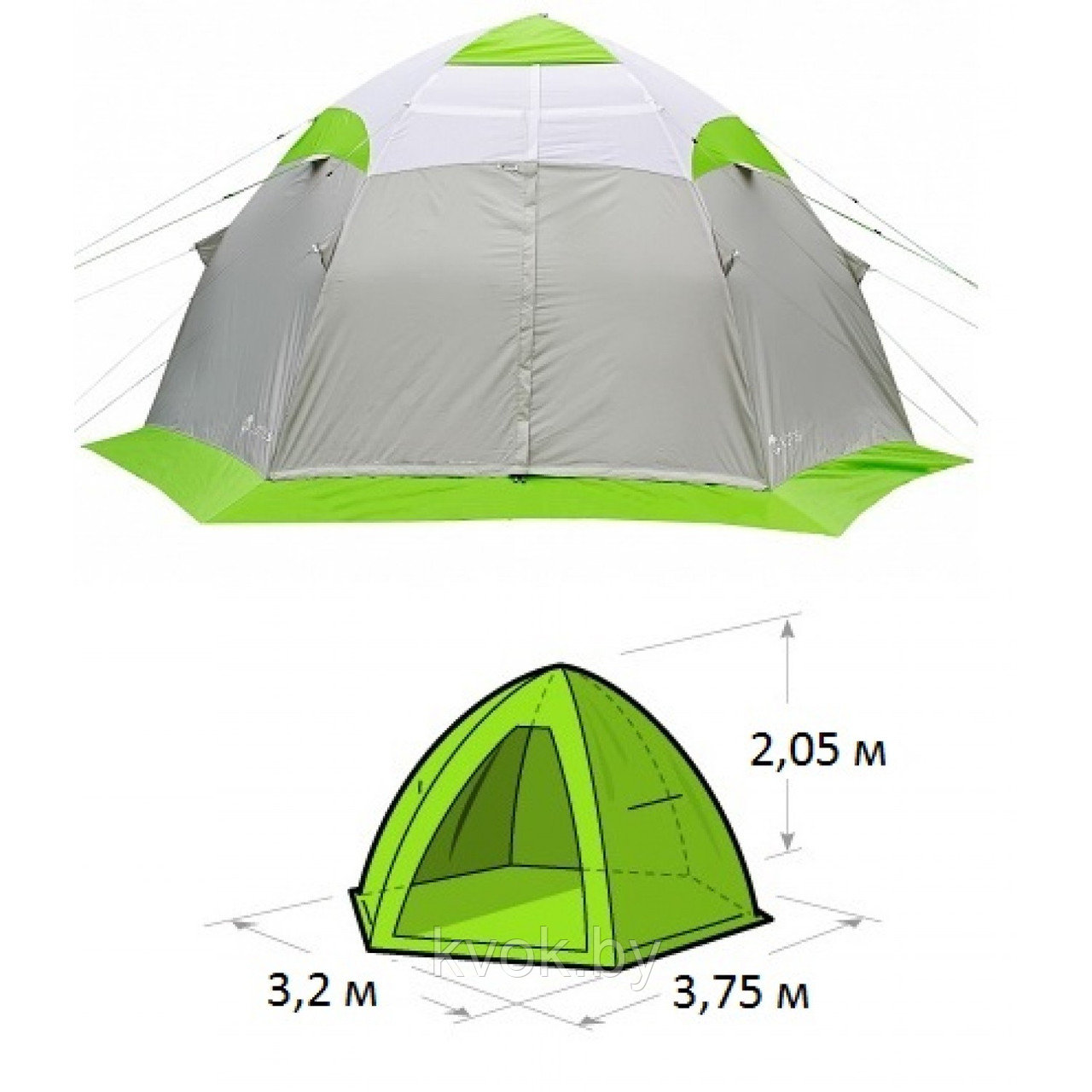 Зимняя палатка ЛОТОС 5С (3,20x3,75x2,05 м) - фото 2 - id-p108370495