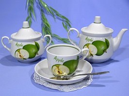 Сервиз чайный 14 предметов "Кирмаш" (Зеленое яблоко) Артикул: 7С1099/1Ф34