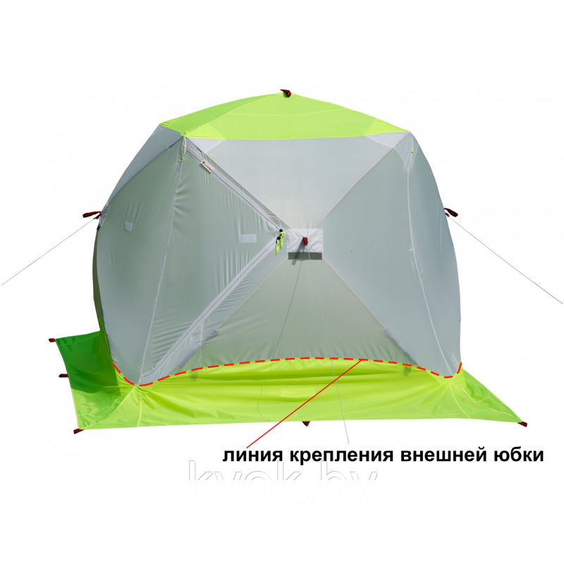 Зимняя палатка ЛОТОС КУБ 3 Компакт ЭКО (2,10x2,10x1,80 м) - фото 4 - id-p108379511