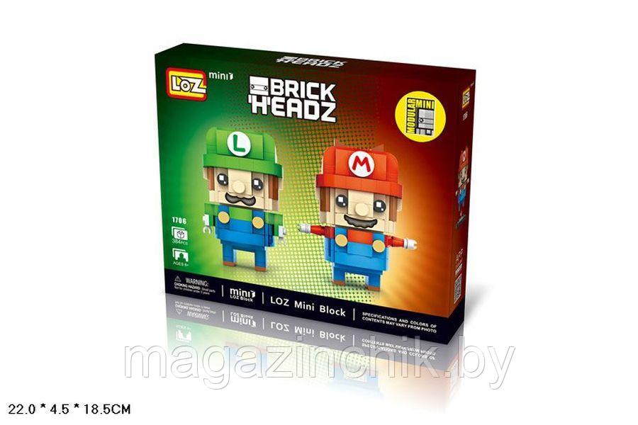 Конструктор LOZ BrickHeadz "Марио" 1706, 384 дет - фото 2 - id-p108380410