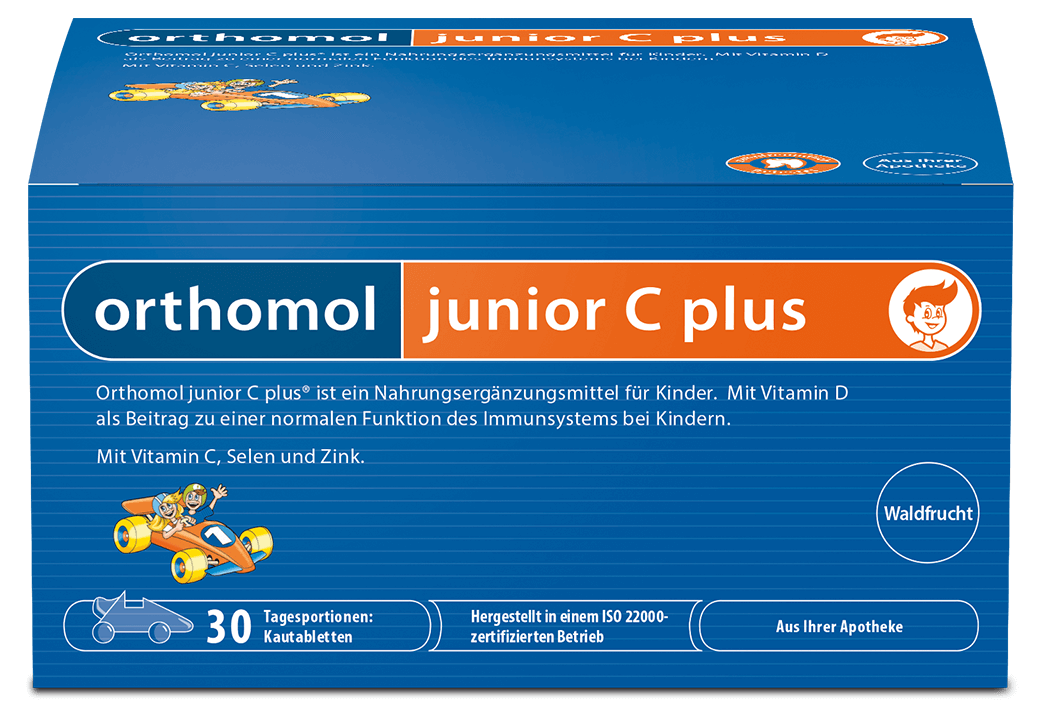 Витамины для детей Orthomol Junior C plus (жевательные таблетки), 30 дней