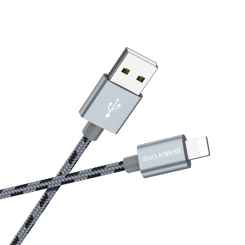 Кабель Lightning-USB Borofone BX24 1m серый - фото 3 - id-p108412775