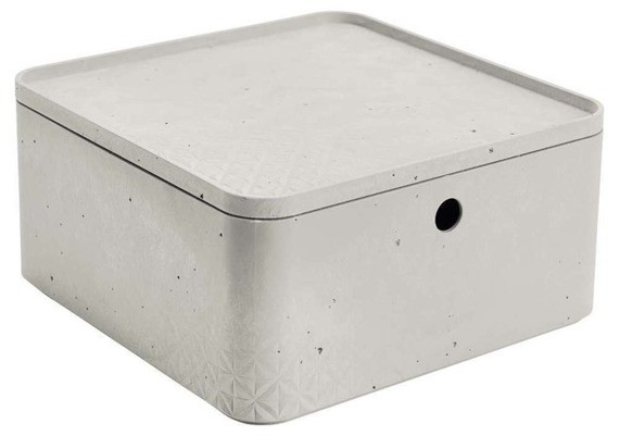 Коробка квадратная с крышкой L Beton 8,5L, серый - фото 1 - id-p107804860