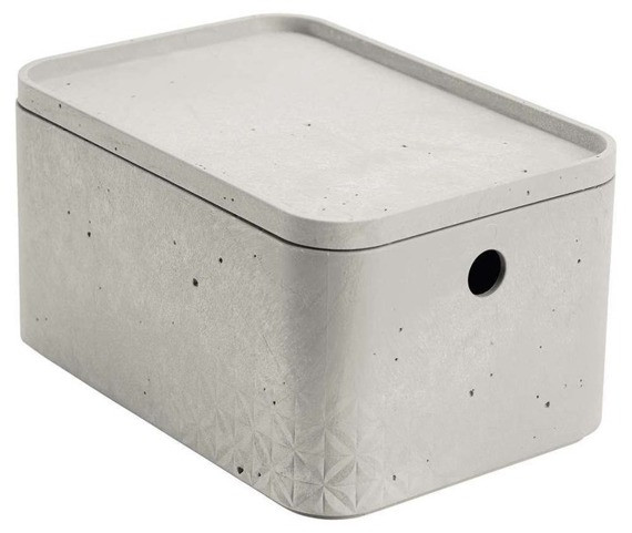 Коробка прямоугольная с крышкой S Beton 4L, серый - фото 1 - id-p107804859
