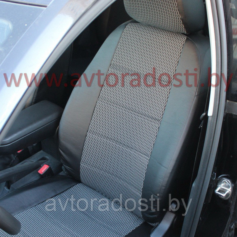 Чехлы для Volkswagen Polo Sedan (2010-2020) 40/60 / Фольксваген Поло (черный + жаккард) - фото 1 - id-p75800510