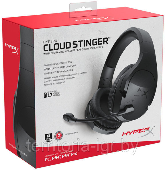 Игровая гарнитура Cloud Stinger Wireless HX-HSCSW2-BK/WW HyperX - фото 1 - id-p108461794