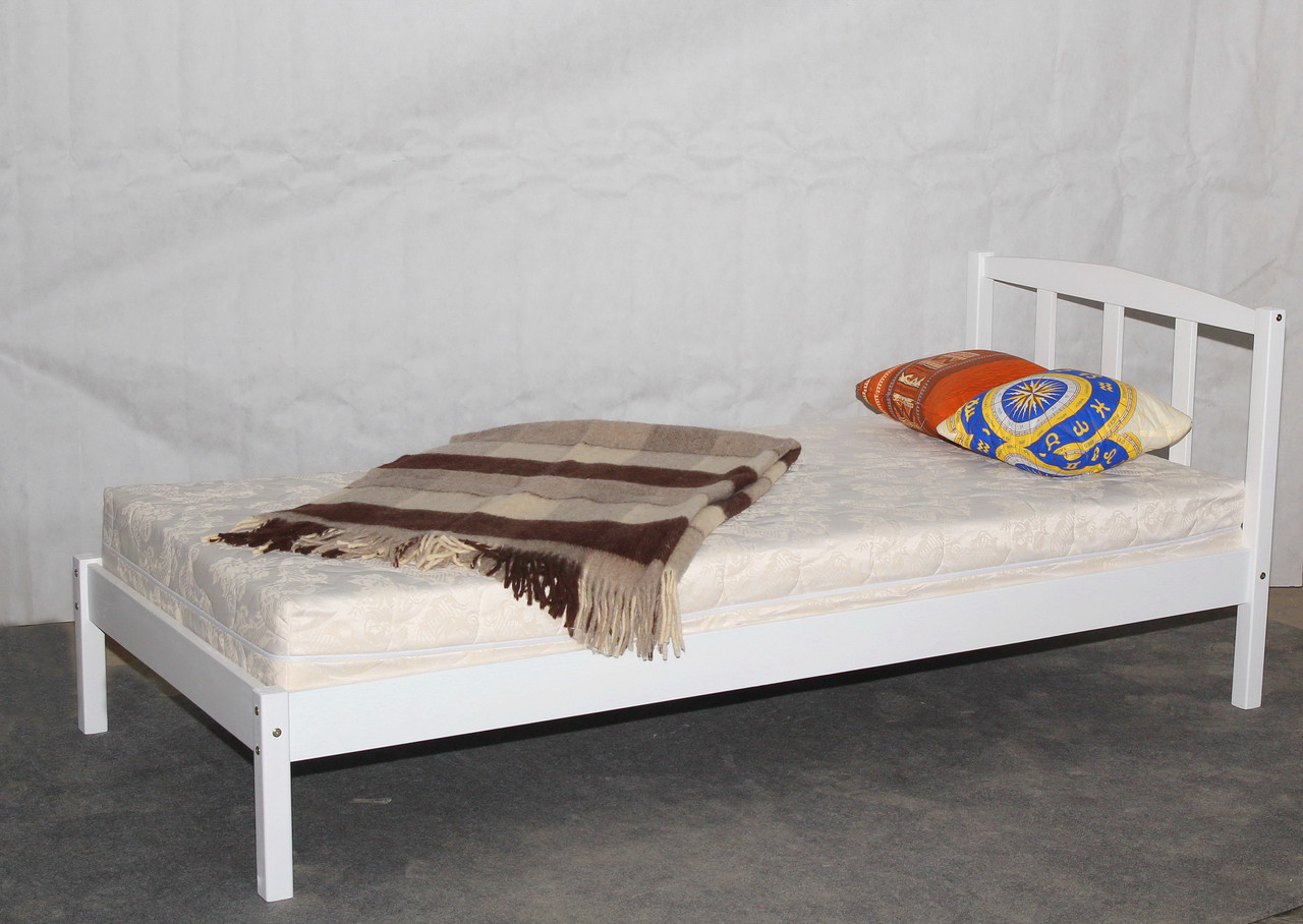 Кровать белая из массива сосны. (настил под матрас в подарок) - фото 2 - id-p101964006