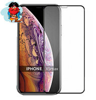 Защитное стекло для Apple iPhone XS Max, 5D (полная проклейка), цвет: черный