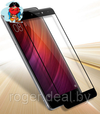Защитное стекло для Xiaomi Redmi 5, 5D (полная проклейка) цвет: черный - фото 1 - id-p92973286