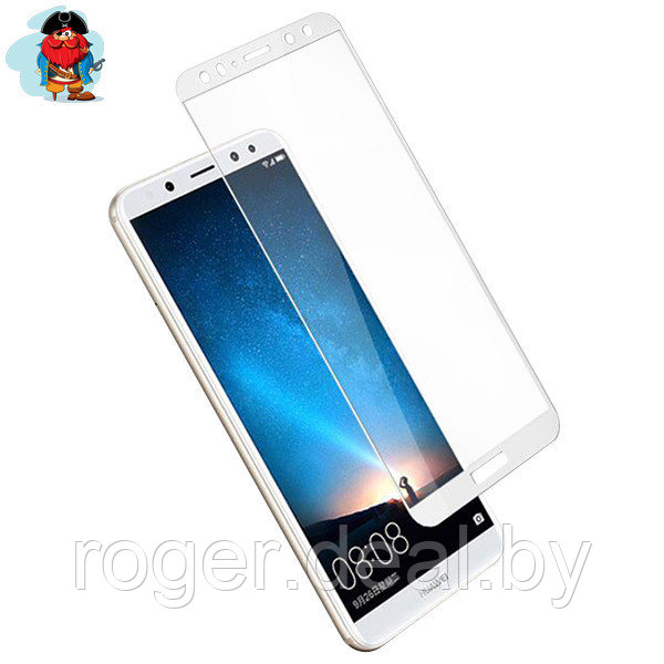 Защитное стекло для Huawei Mate 10 Lite 5D (полная проклейка) цвет: белый - фото 1 - id-p93017189