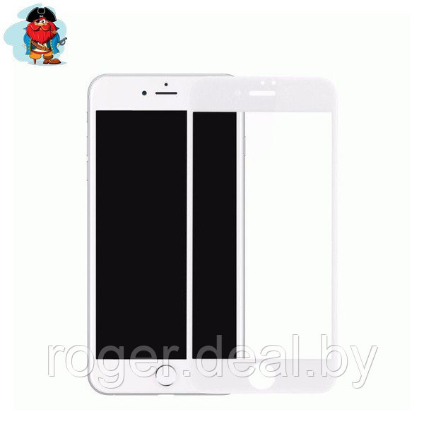 Защитное стекло Apple iPhone 8 Plus 5D (полная проклейка), цвет: белый - фото 1 - id-p93017223