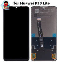 Экран для Huawei P30 Lite (MAR-LX1M, MAR-LX2) с тачскрином, цвет: черный