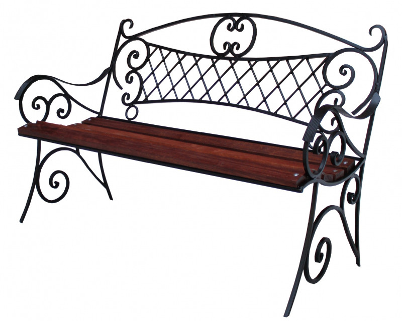 Скамейка металлическая со спинкой №4