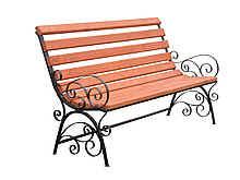 Деревянная скамейка с ковкой №10