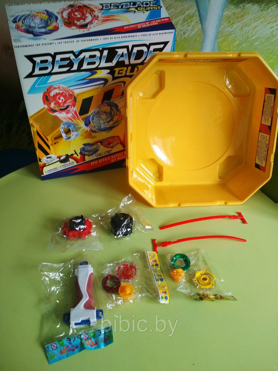 Набор Арена Бейблэйд Берст (Beyblade burst) с 2-мя светящимися волчками, детская настольная игра волчок - фото 4 - id-p90842182