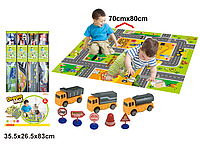 Игровой коврик с машинками и дорожными знаками (70х80 см), арт.Q802-A4