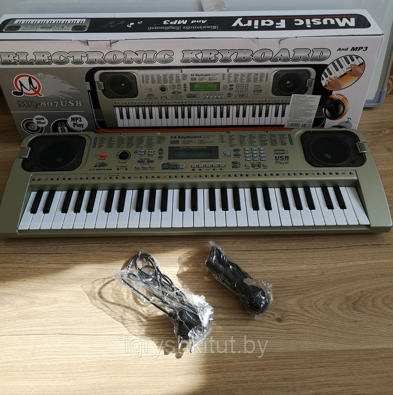 Детский обучающий синтезатор MQ-807 USB сеть,54 клавиши - фото 9 - id-p107249690