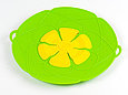 Силиконовая Чудо-Крышка Невыкипайка Универсальная 29см салатовая, съемная насадка в виде лепестков - желтая, фото 2